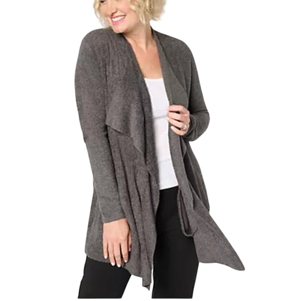 $125 Barefoot Dreams CozyChic Lite Island Wrap Cardigan Sweater L/XL